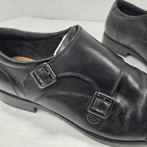 Aldo Men's Holtlanflex Monk Strap Slip-on Black Leather Buckle Loafers Size 8 - Picture 10 of 14